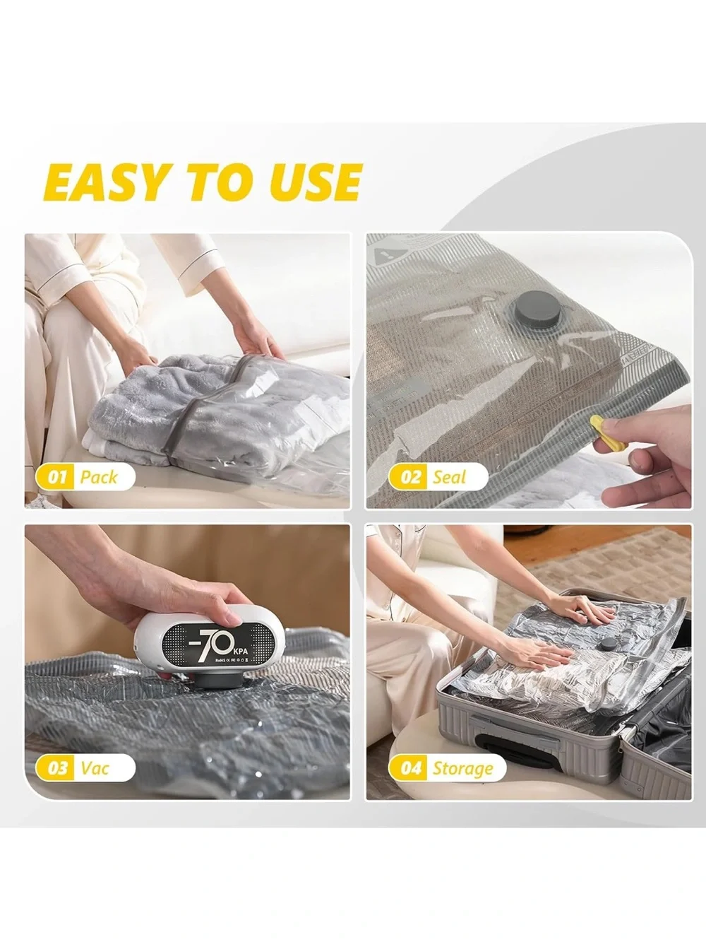 15 pack travel Vacuum bags with electric pump